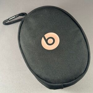 Beats By Dre Black Headphone Carrying Case with Rose Gold Logo and Carabiner